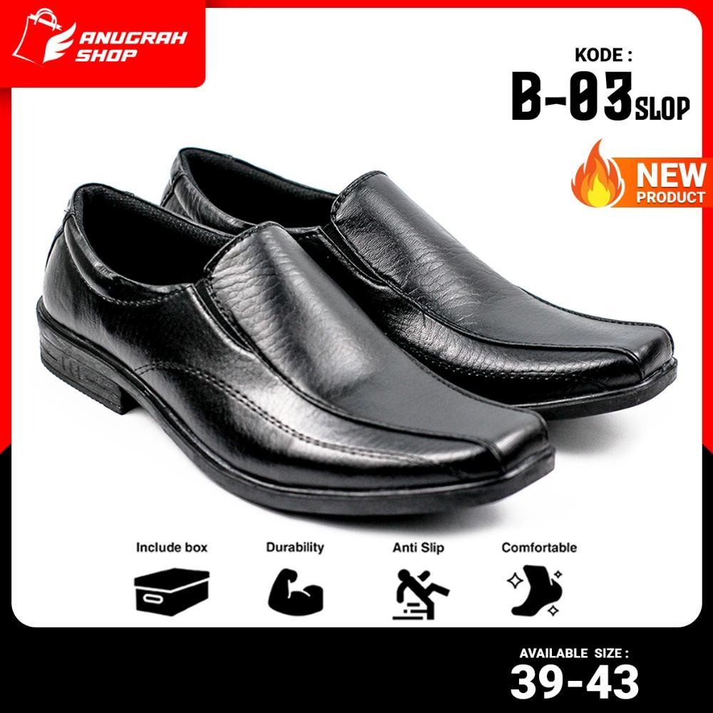 Grade Ori Sepatu Pantofel Pria B-03 Tanpa Tali Sepatu Pantopel Kerja Sepatu Fantofel Cowok Terlaris