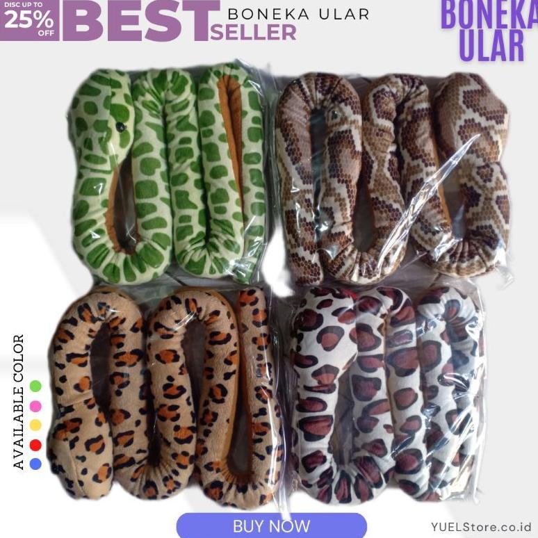 RECOMMENDED MURAH BONEKA ULAR PANJANG 125 CM LUCU LEMBUT JUMBO BANYAK MOTIF