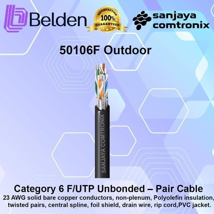 Murah 50106F Belden Kabel F/Utp Category 6 Outdoor 100 Meter