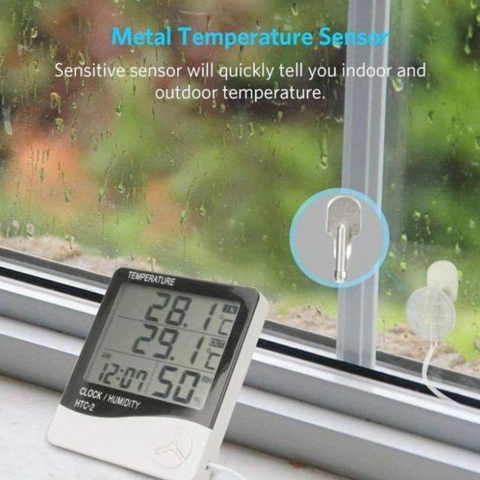 HTC 2 Thermo Hygrometer Temperature Meter / Alat Cek Suhu Ruangan Ori
