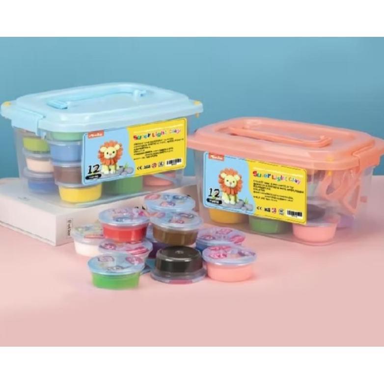 garansi lysashop kotak hadiah mainan clay isi 12 pcs clay warna warni mainan edukasi anak hadiah ana