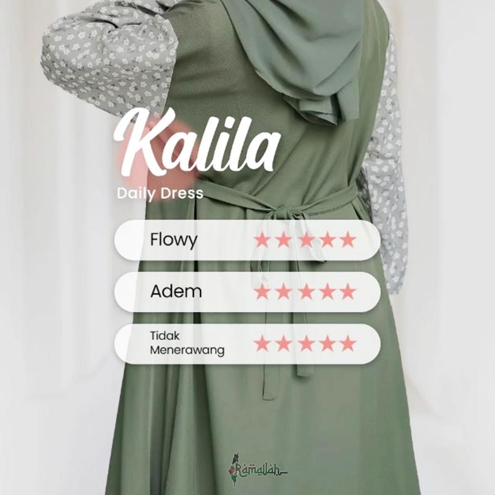 murah kalila dress muslim korea greengrey greenforest - gamis wanita terbaru syakila twill premium