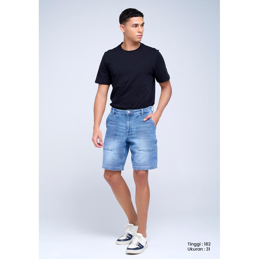 MANZONE - Celana Pendek Denim Pria Reda - Light Blue