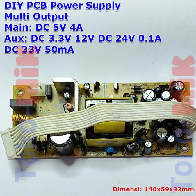 Adaptor Power Supply Pcb Modul Multi Multiple Output Dc 5V 4A 3.3V 12V 24V 33V 0.1A  Input Ac 220V