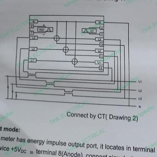 KWH Meter 3 Phase Merk Fort XTM1250SACT Digital via CT