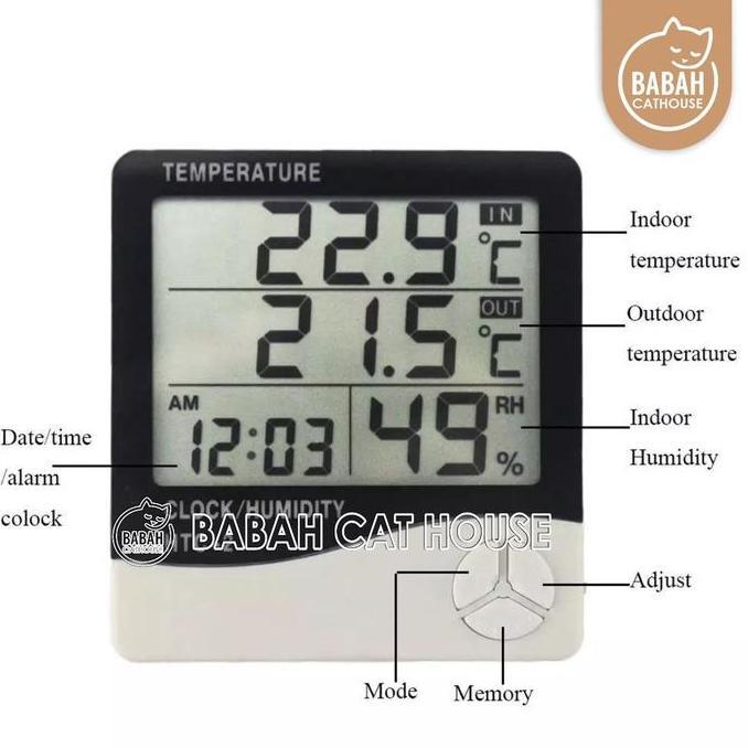 ALAT PENGUKUR DIGITAL Termometer Suhu Ruang Kelembapan Kandang kucing Htc 2 Alat Pengukur Temperatur