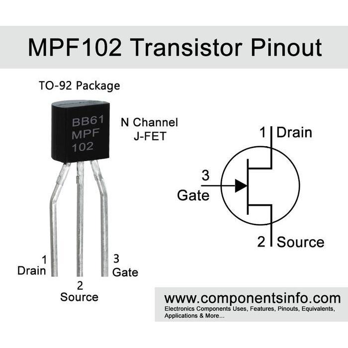 MPF102 MP F102 MPF 102 N-Channel RF Amplifier JFET Transistor