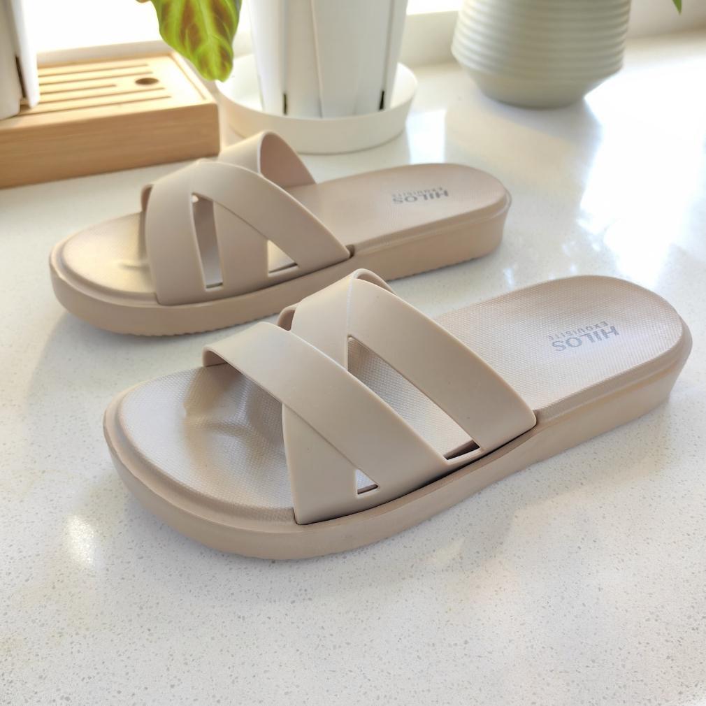 Garansi Sandal Perempuan Korea Style Elegan Terbaru 2025 Sandal Wanita Teplek Empuk Karet Sandal Wan