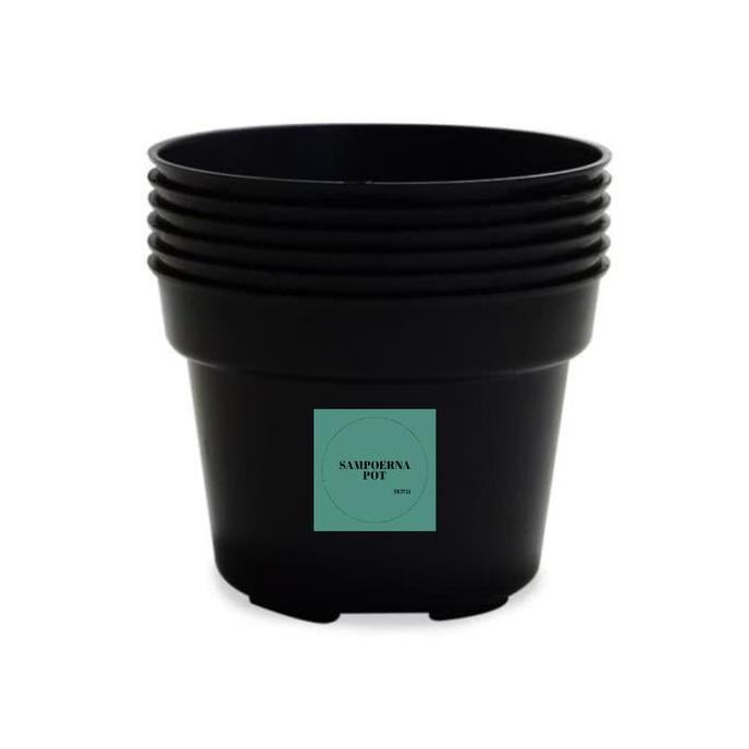 pot bunga tanaman plastik hitam 40cm