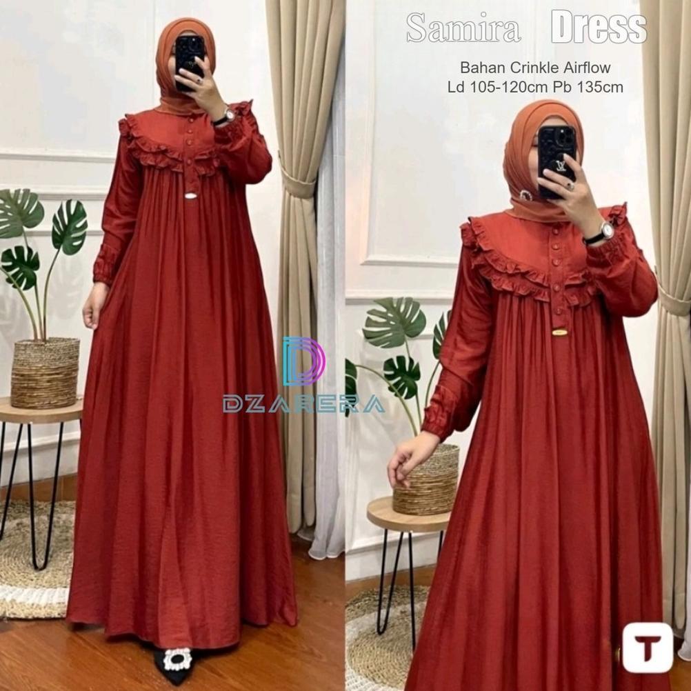 original gamis wanita dewasa jumbo bahan crinkle airflow premium