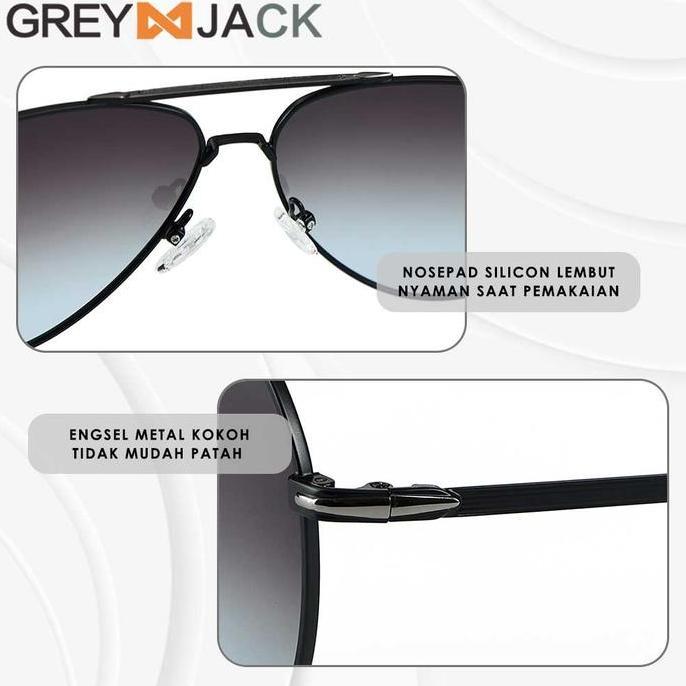 Grosir Grey Jack Kacamata Sunglasses Anti Uv400 Polarized Lens Bahan Metal Style Aviator Fashionable