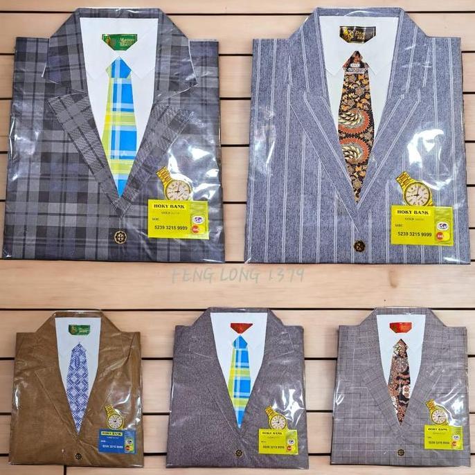 Set Baju Kemeja Jas dan Celana Kertas Pria untuk Sembahyang Leluhur