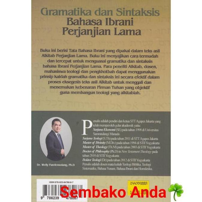 Gramatika & Sintaksis Bahasa Ibrani Perjanjian Lama Welly Pandensolang