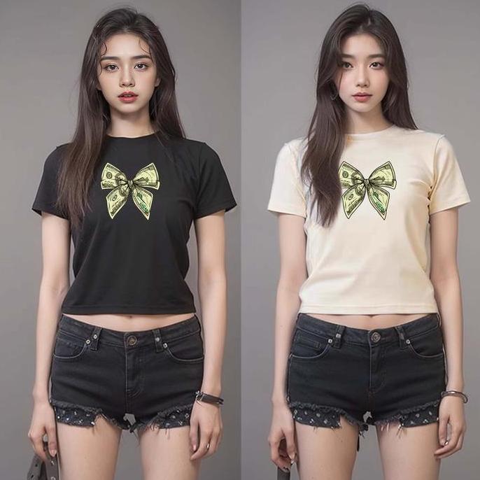 KAOS CROP TOP TEE / KAOS CROP TOP / T SHIRT CROP TEE / CROP LENGAN PENDEK / CROP TOP LENGAN PANJANG 