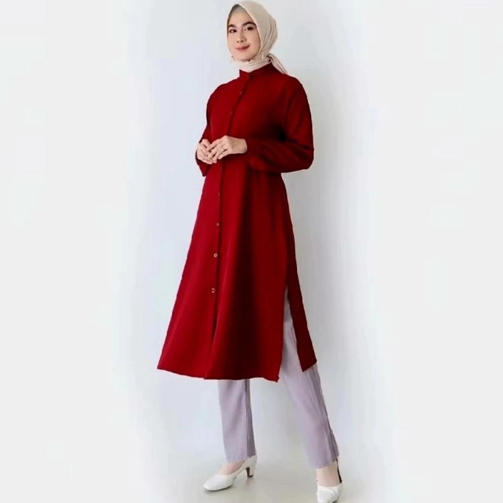 FAVORIT Long Tunic Polosan Wanita Muslimah Kekinian / Long Tunic Jumbo by ORTEGA 2026