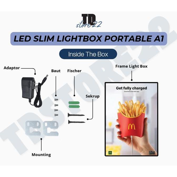 Slim Light Box LED A1 - Lampu Display Frame Poster Neon Box LED untuk Iklan Elegan Lampu Iklan Neon 
