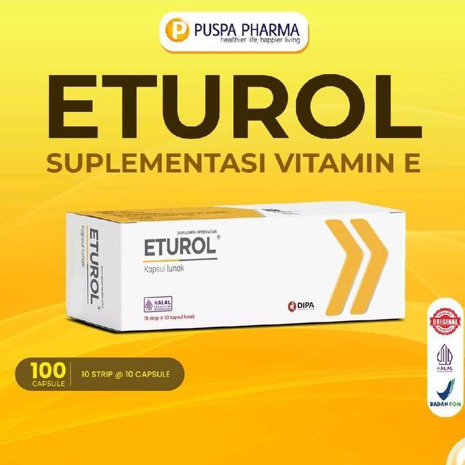 Lansungkirim- Eturol - Suplementasi Vitamin E 400 Iu - 100 Kapsul/Box - Bpom & Halal
