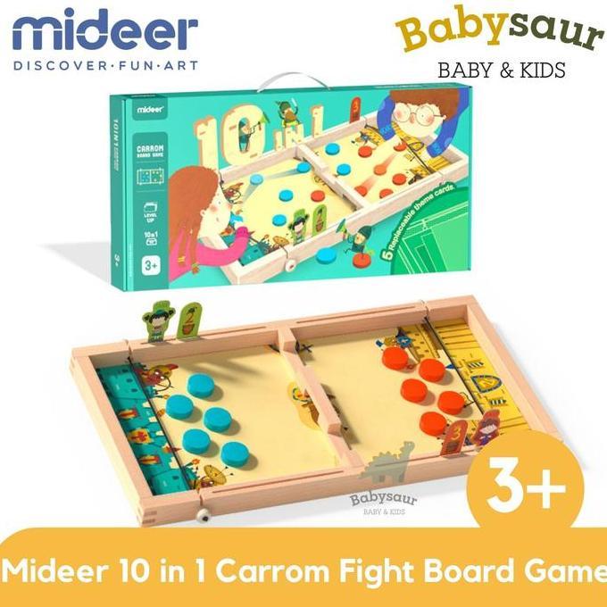 Mideer 10 in 1 Carrom Fight Mainan Karambol Board Game Games Anak 3+ Diskon