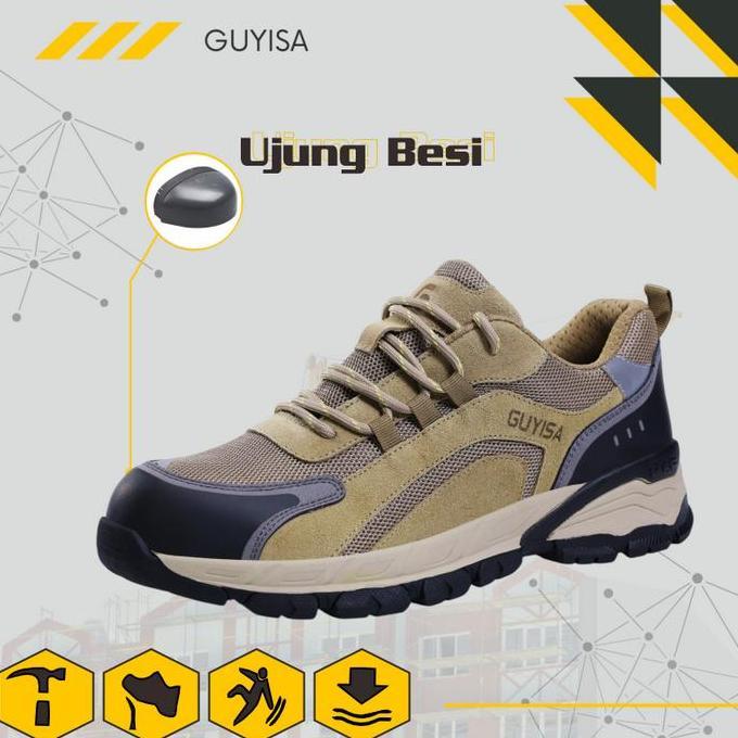 Safety Shoes Sneakers Sport New Guyisa Brown