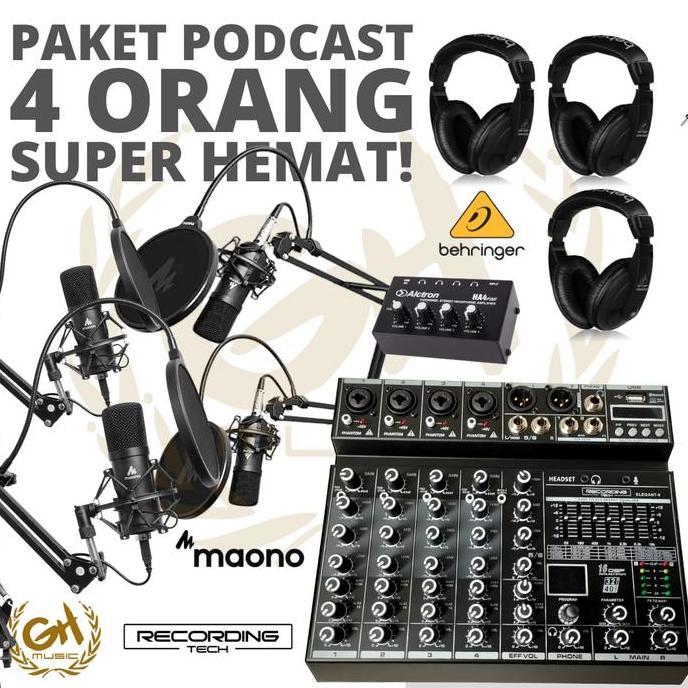 PAKET PODCAST 4 ORANG MURAH BERKUALITAS MAONO A03 + RT ELEGANT 6