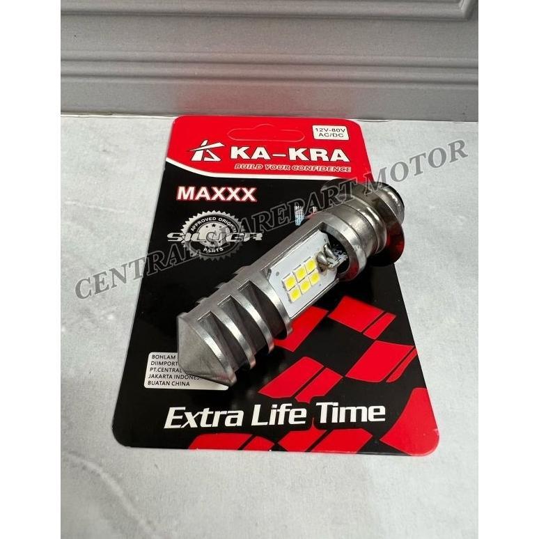 BESTPROMO LAMPU UTAMA MOTOR LED H6 2 SISI 12 MATA HIGH LOW AC DAN DC KA-KRA UNIVERSAL CAHAYA PUTIH