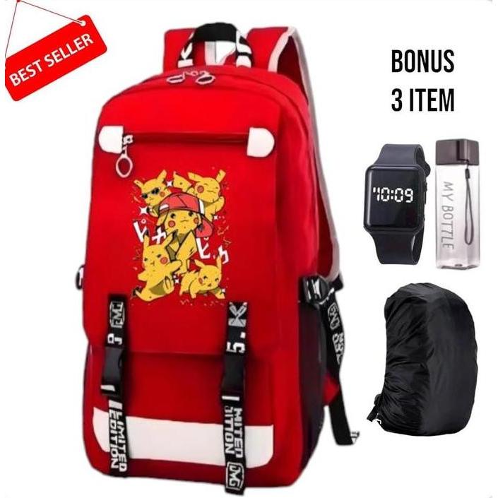 TERLARIS TAS RANSEL PIKACHU - TAS ANAK KARAKTER PIKACHU - TAS ANAK GAMBAR PIKACHU - TAS SEKOLAH GAMB