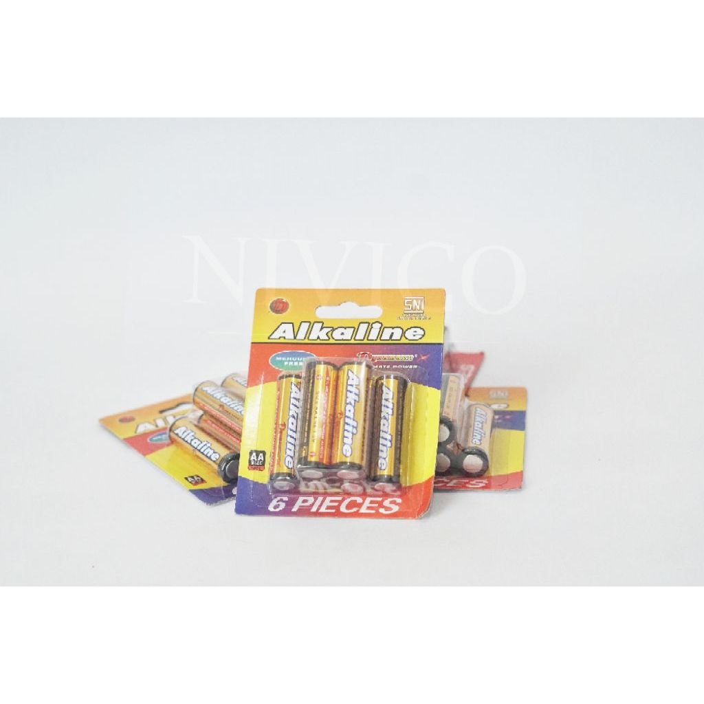 Dynamax Baterai Alkaline AA A2 isi 6 pcs LR6 1.5v Ultimate Power 0% Mercury & Cadmium SNI Lebih Hemat