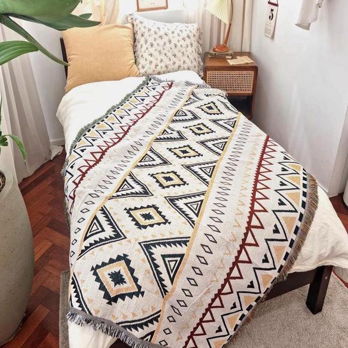 Promo Bohemian Cover Sofa Sarung Sofa Selimut Vintage Nordic  Dekorasi Kain