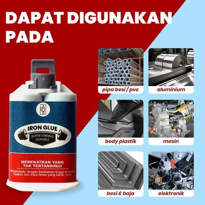 LEM LAKOLE Super Kuat Penambal Besi Steel Metal Radiator Anti Bocor Tahan Panas Lem Perekat Super 10