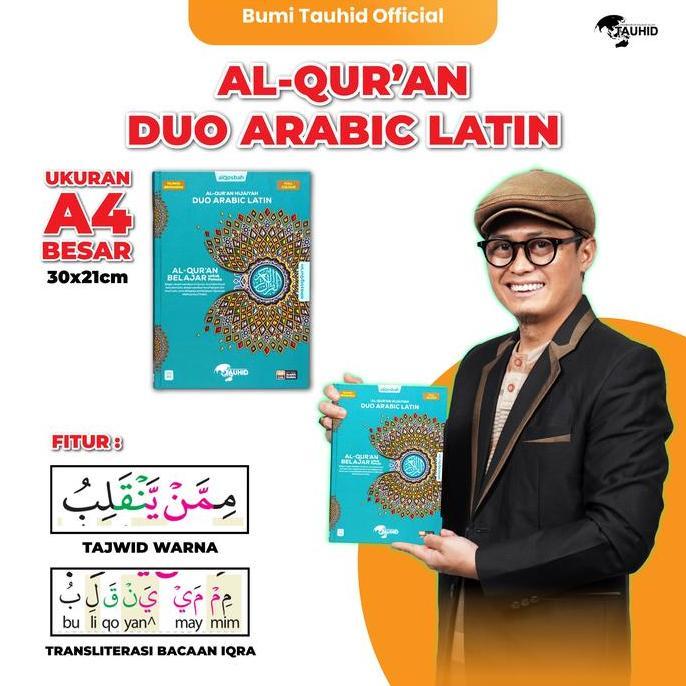 deri_fans - al quran duo arabic latin a4 mushaf besar transliterasi dan bacaan iqro untuk pemula