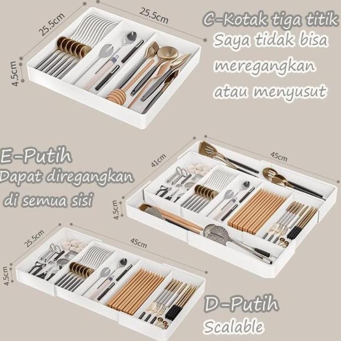 TERLARIS EXPANDABLE CUTLERY TRAY SEKAT LACI DRAWER RAK PENYIMPANAN ALAT MAKAN LACI ORGANIZER PLASTIK