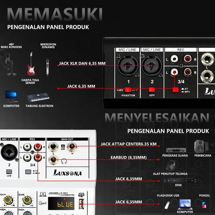 AUDIO MIXER /MIXER 4 CHANNEL / KP4 PROFESSIONAL MIXER MINI/ AMPLIFIER BLUETOOTH MINI MIXER ASHLLEY 6