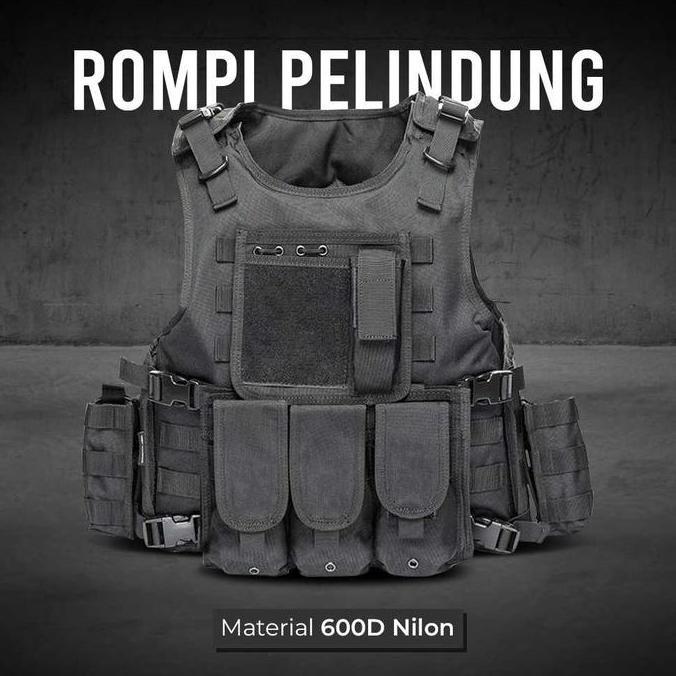 Rompi Taktis JPC Tactical Vest Outdoor - Rompi Paintball Pria Army