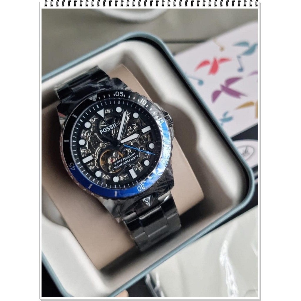 Fossil FB-01 Automatic skeleton watch stainless steel dress watch ME3201