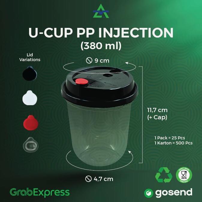 deri_fans - 500pcs - cup injection 12oz / cup injection 12oz/ gelas 380ml - wingoh