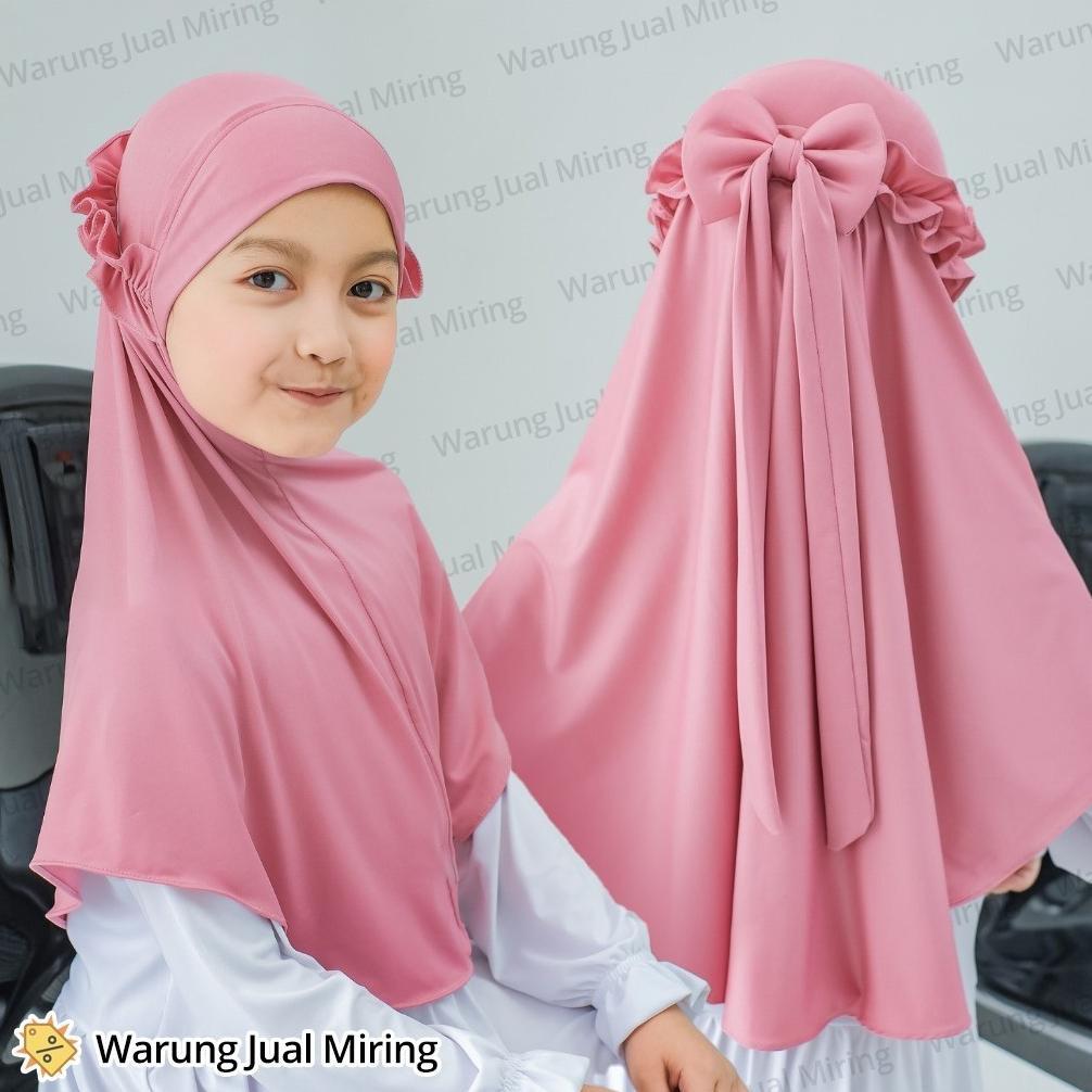 HOT HIJAB ANAK PITA RICIS JILBAB JERSEY 1-12 TAHUN INSTAN SPANDEX PREMIUM PASHMINA KERUDUNG VIRAL PA