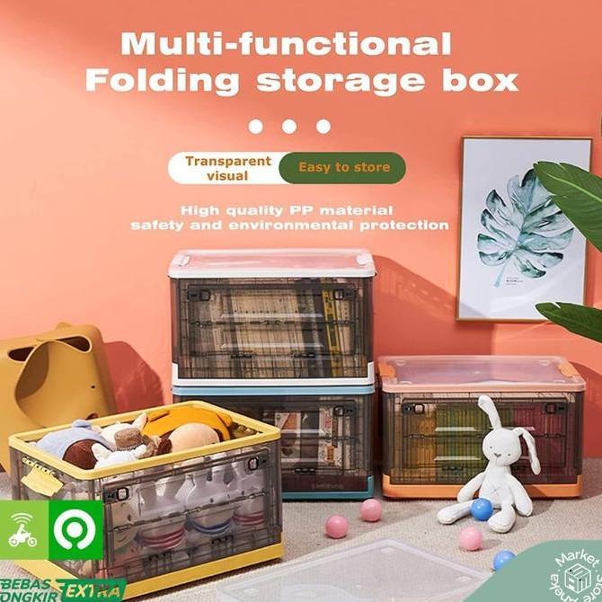 TERLARIS STORAGE BOX LIPAT TRANSPARAN FOLDING CONTAINER BOX TEMPAT BAJU BUKU DL
