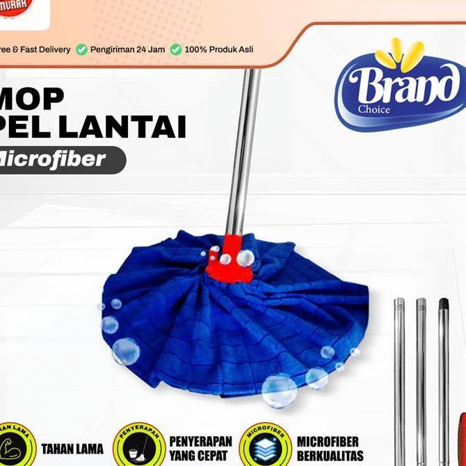 Pel Lantai Microfiber / Pel Lantai / Pel Lantai Dengan Gagang Panjang