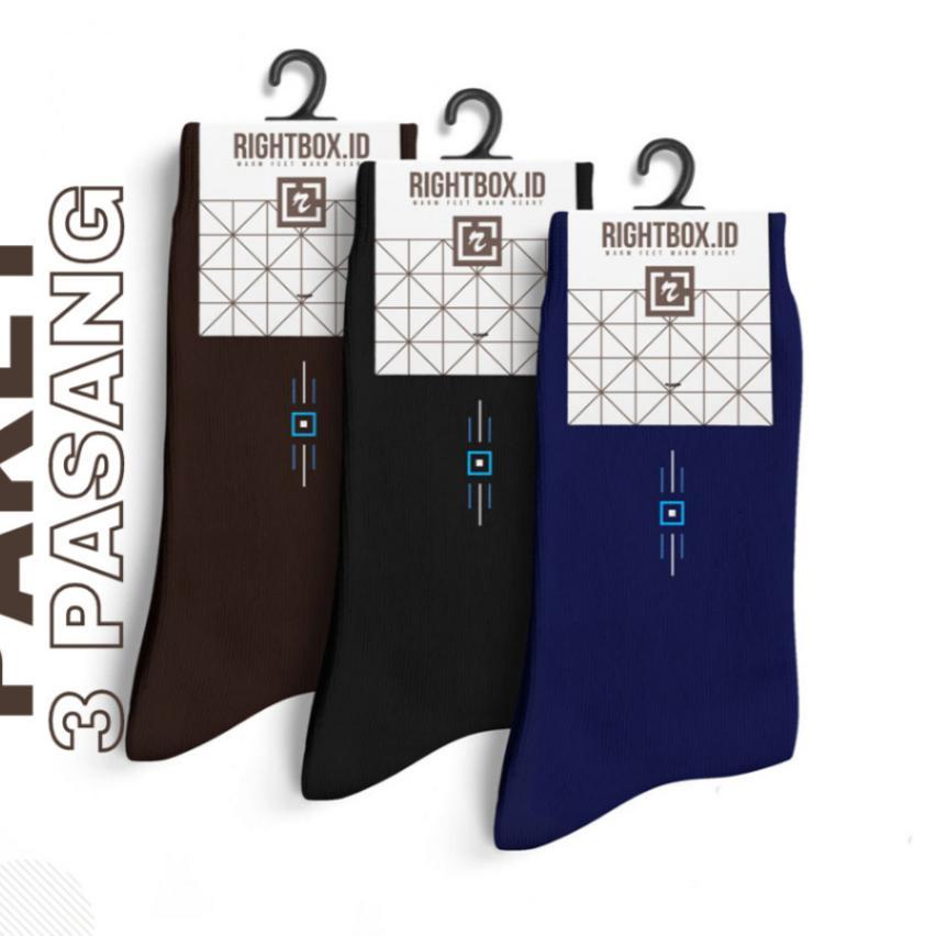 Rightbox, Paket 3 Pasang Kaos Kaki Kantor Rightbox, Motif Minimalis, Allsize Dewasa