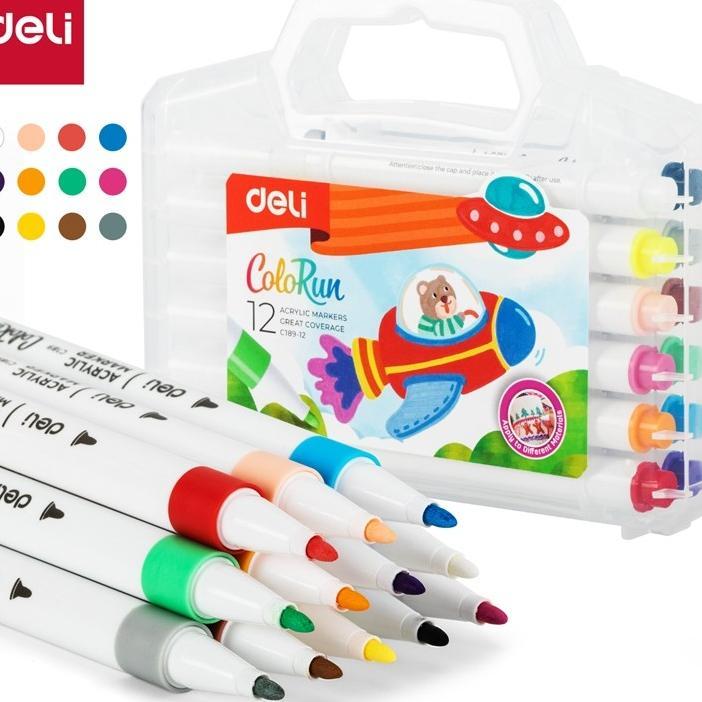 Deli Acrylic Marker / Spidol Akrilik Deli Ec189 12 / 24 Warna