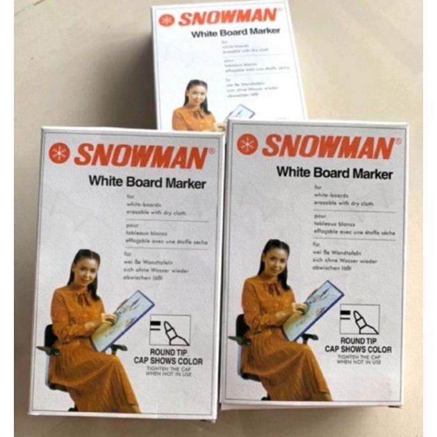 Spidol Whiteboard Snowman Bg-12/Spidol Papan Tulis Snowman ( 1Pak/12Pcs )