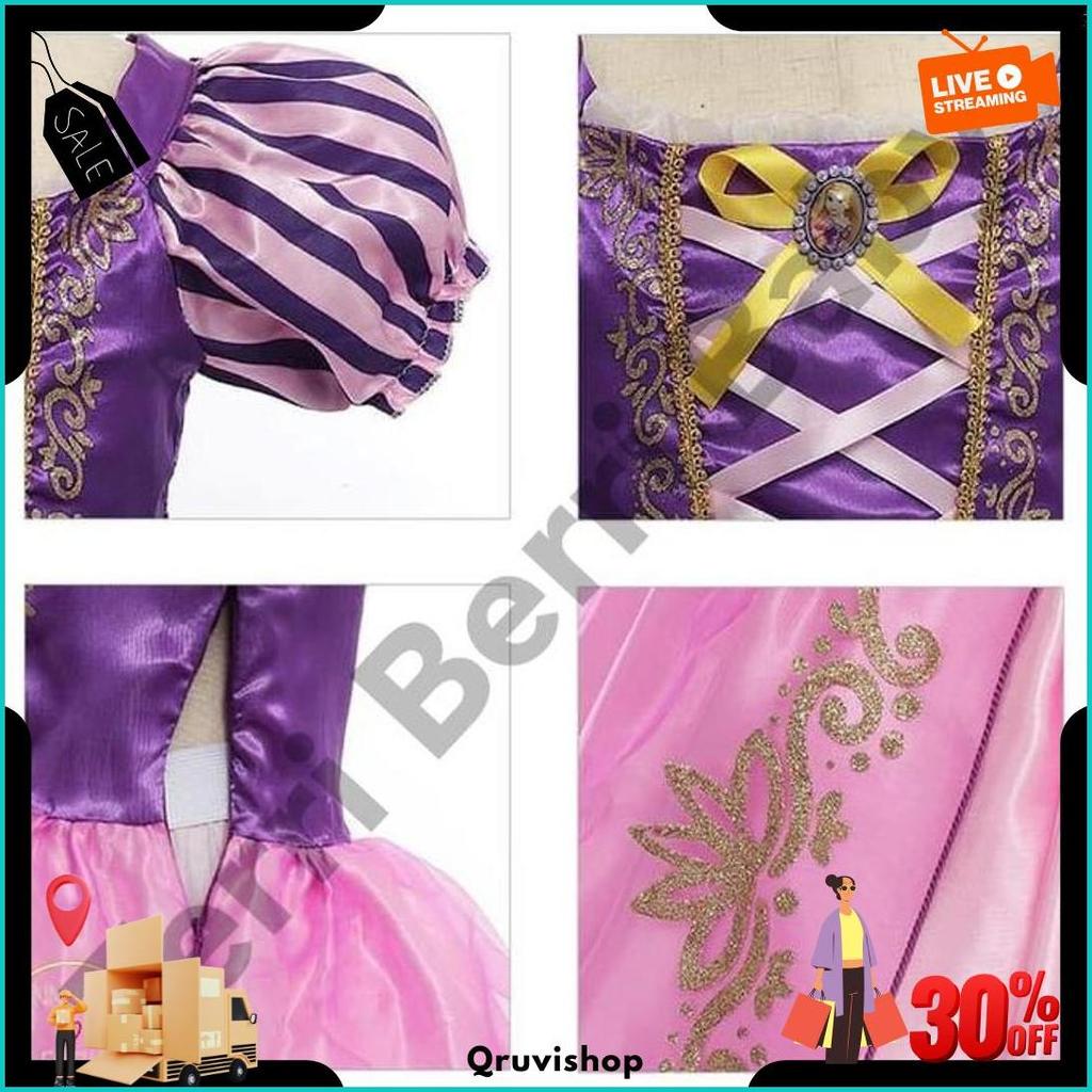 Baju Kostum Cosplay Dress Princess Dres Princes Rapunzel Prinses Rapunsel Costume / Costum / Custom 