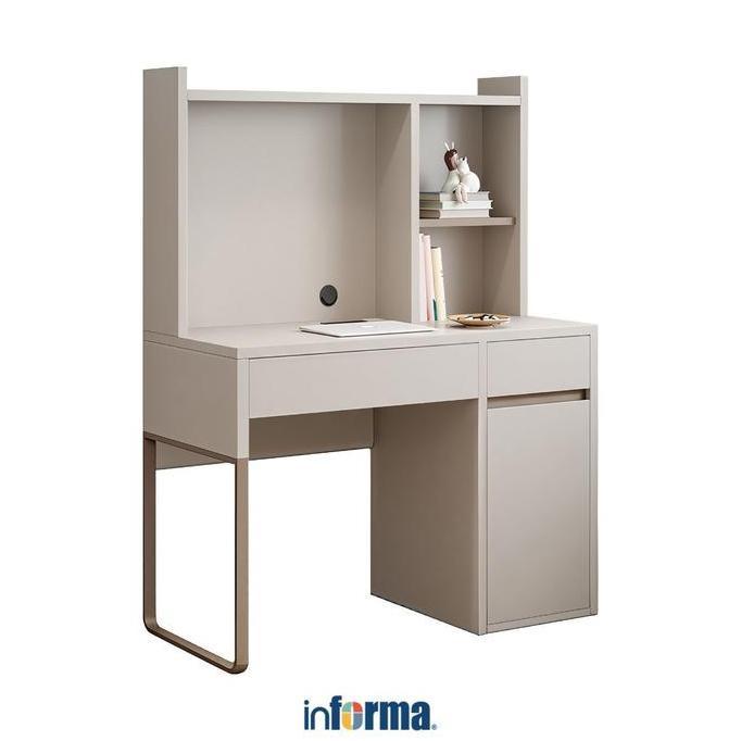 Informa Fiori Meja Belajar Anak - Krem Beige Biro Tempat Belajar Meja Laci Komputer Mebel Perlengkap