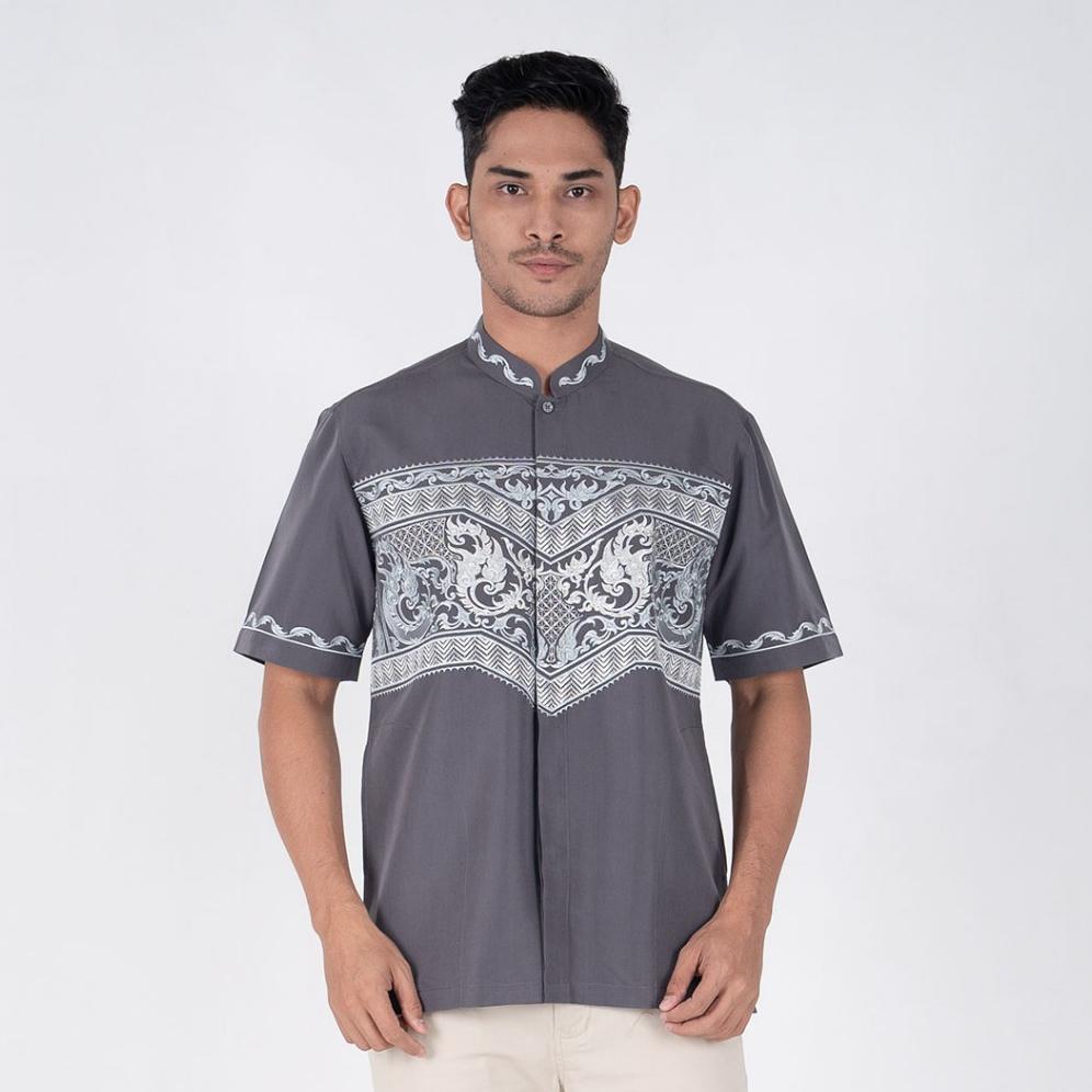 Original Benhill Taqwa Koko Bordir Pria Pendek Grey 2616-60-61