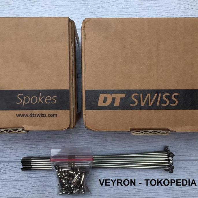 BROMPTONN SPOKE & NIPPLE DT SWISS 28 PCS SILVER 146MM MURAH