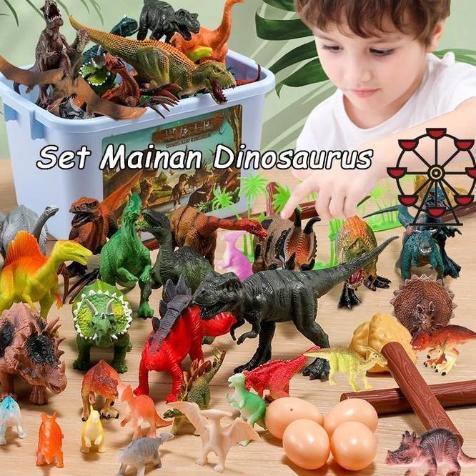 Wetech 60Pcs Mainan Kecil Animal Fure Wild Animal El Toys Furine With Box Anak Karet