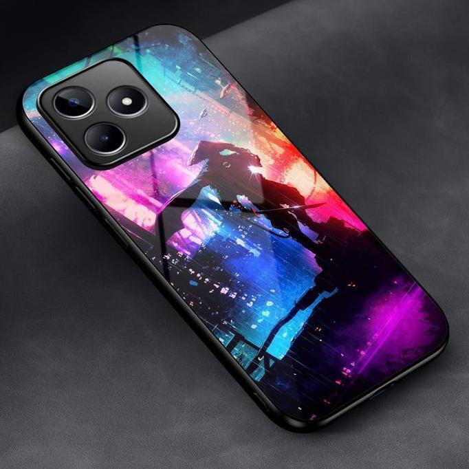 C132 Casing Hp untuk Realme C53 Case Handphone Softcase Glass Kaca Smartphone Smartphone