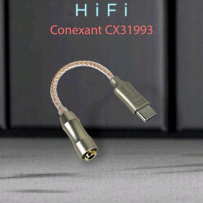 Kabel USB Type C ke 3.5mm Adaptor HiFi DAC Conexant CX31993 Chip - CX-PRO [Terbaik]