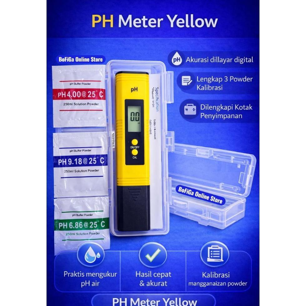 Ph Meter Digital Akurat | Alat Ukur Keasaman Air & Cairan, Ph Tester Hidroponik Aquarium Laboratoriu