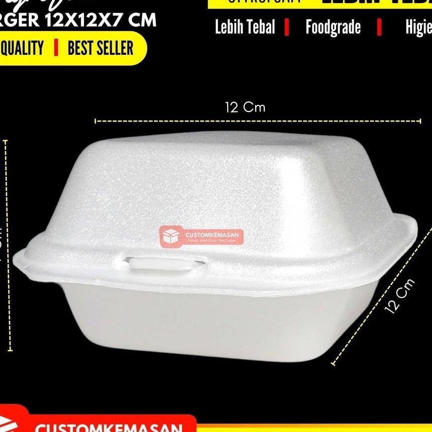 Styrofoam Burger / Styrofoam 12X12X7 Cm / Sterofoam Makanan / Styrofoam Box Makanan / Sterofoam Box 